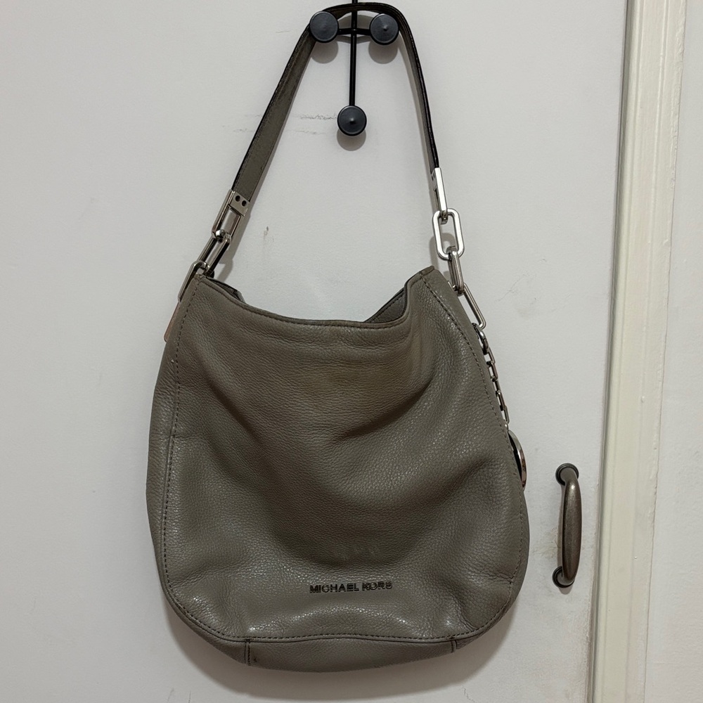 Michael Kors Taupe Leather Hobo Bag